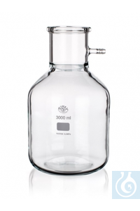 Filtration flask, bottle shape, 10000 ml, Ø 1= 240 x Ø 2= 80 x H 420, with glass hose connector Ø...